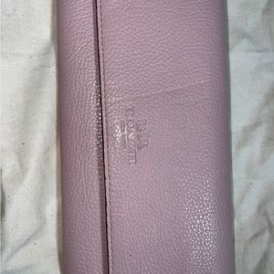 Coach pink tri fold wallet